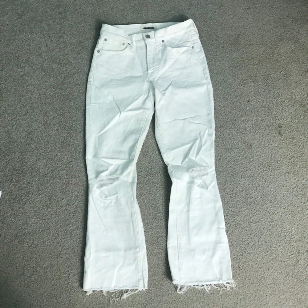 Madewell White Distressed Cali-Demi Jeans
